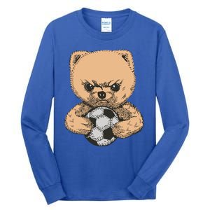 Soccer Angry Teddy Bear Cute Tall Long Sleeve T-Shirt