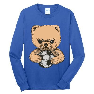 Soccer Angry Teddy Bear Cute Tall Long Sleeve T-Shirt