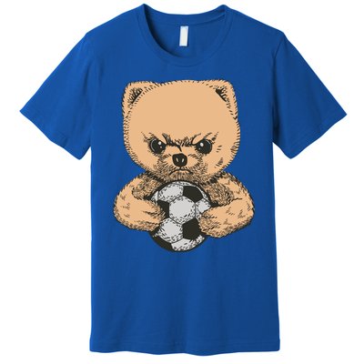 Soccer Angry Teddy Bear Cute Premium T-Shirt