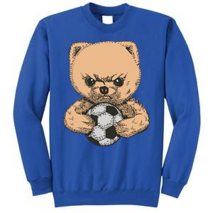 Soccer Angry Teddy Bear Cute Tall Sweatshirt