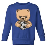 Soccer Angry Teddy Bear Cute Toddler Sweatshirt