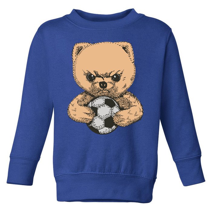 Soccer Angry Teddy Bear Cute Toddler Sweatshirt