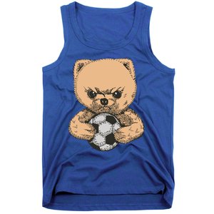 Soccer Angry Teddy Bear Cute Tank Top