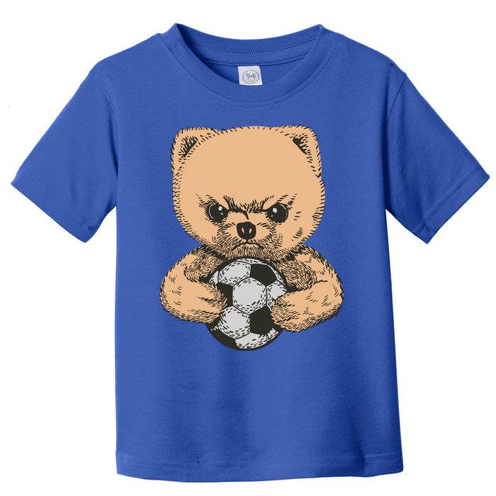 Soccer Angry Teddy Bear Cute Toddler T-Shirt