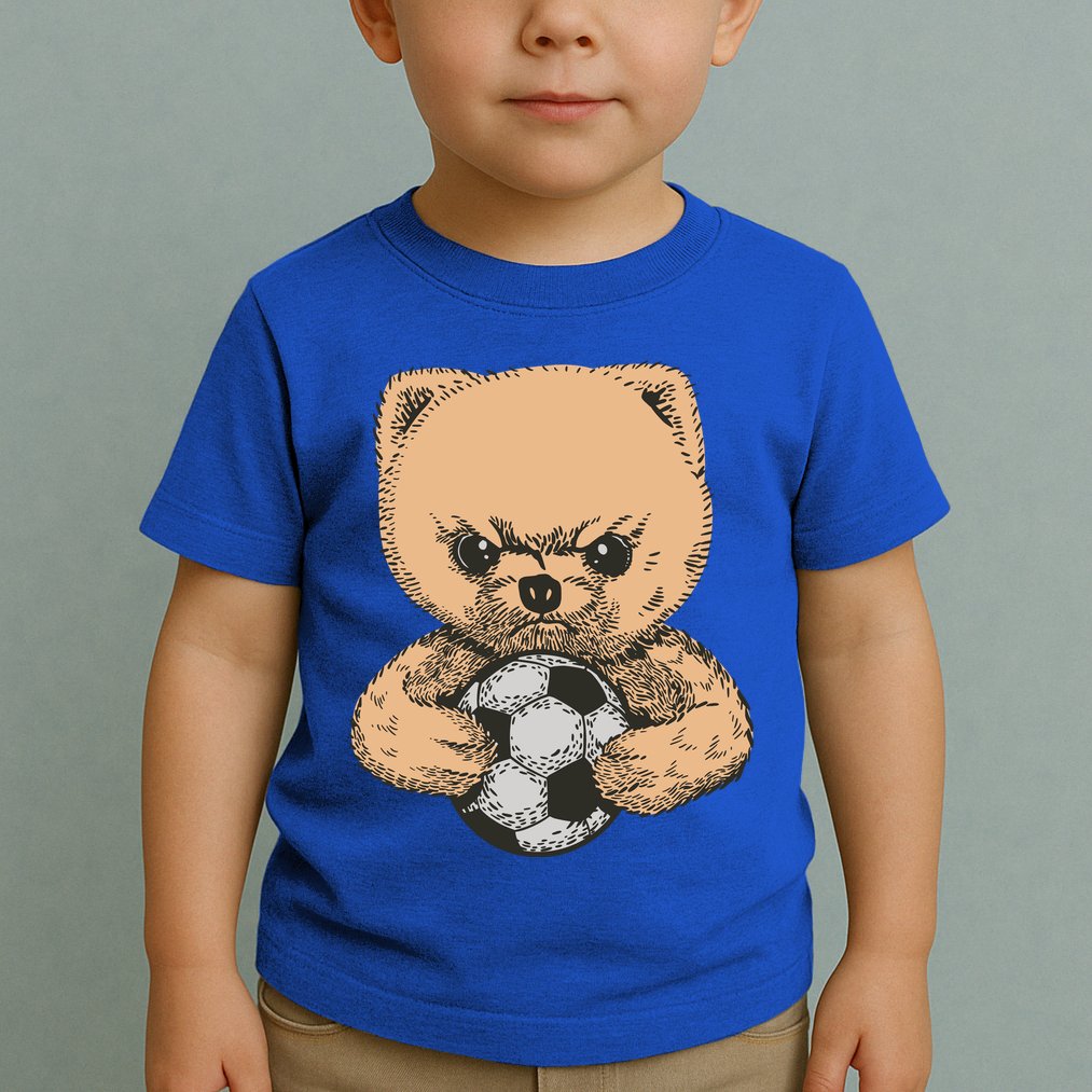 Soccer Angry Teddy Bear Cute Toddler T-Shirt