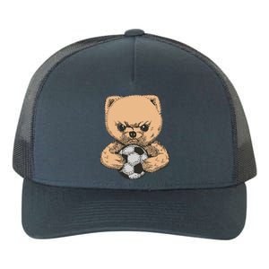 Soccer Angry Teddy Bear Cute Yupoong Adult 5-Panel Trucker Hat