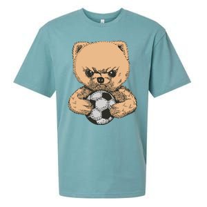 Soccer Angry Teddy Bear Cute Sueded Cloud Jersey T-Shirt