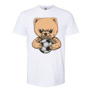 Soccer Angry Teddy Bear Cute Softstyle CVC T-Shirt