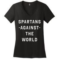 Spartans Against the World VNeck Women's V-Neck T-Shirt