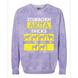 Stubborn Akita Tricks Funny Dog Lover Gift Colorblast Crewneck Sweatshirt