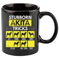 Stubborn Akita Tricks Funny Dog Lover Gift 11oz C Handle Ceramic Mug