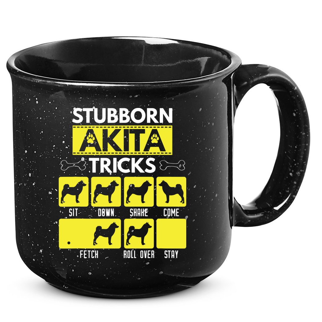 Stubborn Akita Tricks Funny Dog Lover Gift 15oz Campfire Ceramic Mug