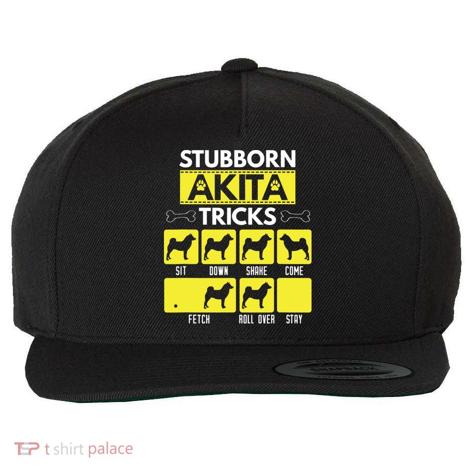 Stubborn Akita Tricks Funny Dog Lover Gift Wool Snapback Cap