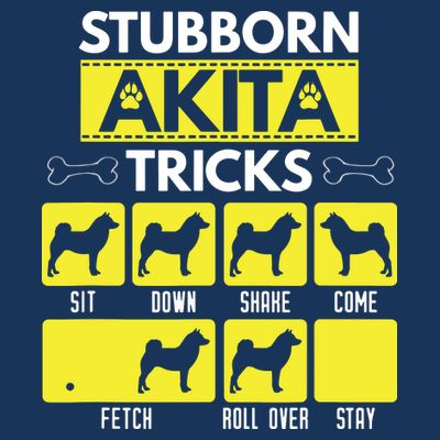 Stubborn Akita Tricks Funny Dog Lover Gift T-Shirt