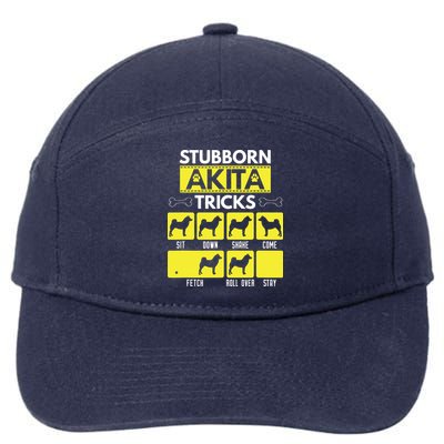 Stubborn Akita Tricks Funny Dog Lover Gift 7-Panel Snapback Hat