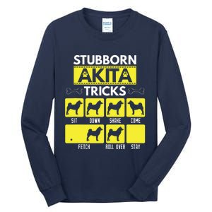 Stubborn Akita Tricks Funny Dog Lover Gift Tall Long Sleeve T-Shirt