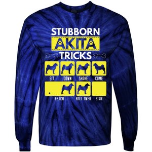 Stubborn Akita Tricks Funny Dog Lover Gift Tie-Dye Long Sleeve Shirt