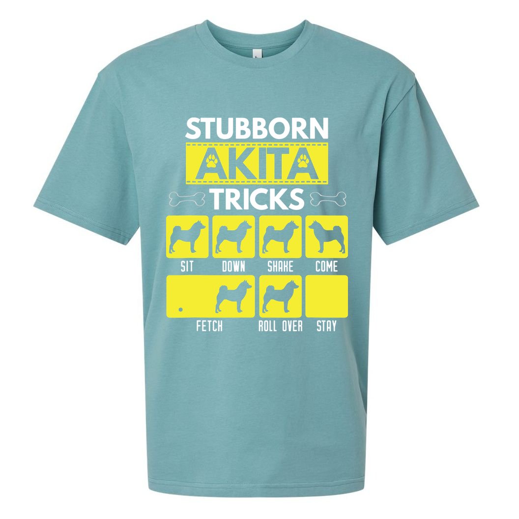Stubborn Akita Tricks Funny Dog Lover Gift Sueded Cloud Jersey T-Shirt