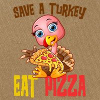 Save A Turkey Eat Pizza Funny Thanksgiving Cotton Canvas Backpack