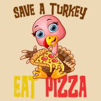 Save A Turkey Eat Pizza Funny Thanksgiving Drawstring Bag