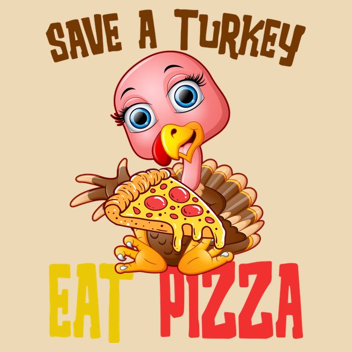 Save A Turkey Eat Pizza Funny Thanksgiving Drawstring Bag