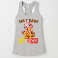 Save A Turkey Eat Pizza Funny Thanksgiving Womens Tank Top
