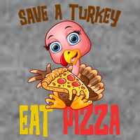 Save A Turkey Eat Pizza Funny Thanksgiving Kids T-Shirt