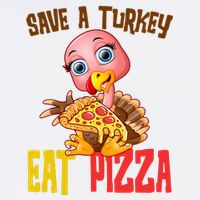 Save A Turkey Eat Pizza Funny Thanksgiving USA-Made Doggie Bandana