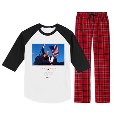 Shooting At Trump Rally In Pennsylvania Trump 2024 Us Flag Donald Trump Election Raglan Sleeve Pajama Set