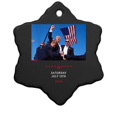 Shooting At Trump Rally In Pennsylvania Trump 2024 Us Flag Donald Trump Election Ceramic Star Ornament