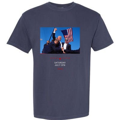 Shooting At Trump Rally In Pennsylvania Trump 2024 Us Flag Donald Trump Election Garment-Dyed Heavyweight T-Shirt