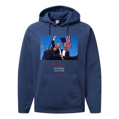 Shooting At Trump Rally In Pennsylvania Trump 2024 Us Flag Donald Trump Election Performance Fleece Hoodie