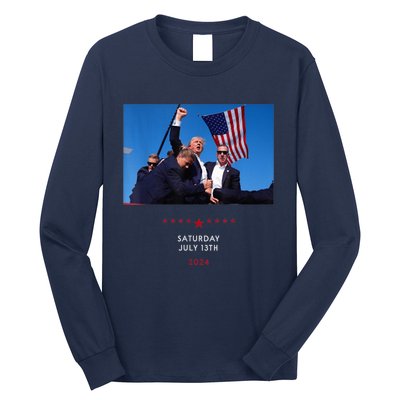 Shooting At Trump Rally In Pennsylvania Trump 2024 Us Flag Donald Trump Election Long Sleeve Shirt