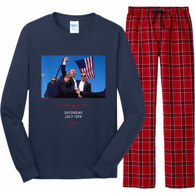 Shooting At Trump Rally In Pennsylvania Trump 2024 Us Flag Donald Trump Election Long Sleeve Pajama Set