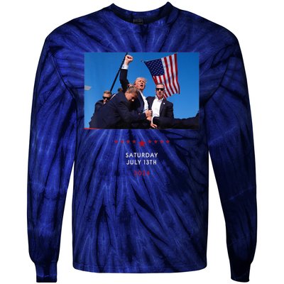 Shooting At Trump Rally In Pennsylvania Trump 2024 Us Flag Donald Trump Election Tie-Dye Long Sleeve Shirt