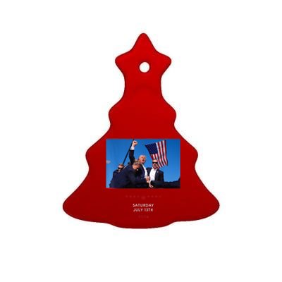 Shooting At Trump Rally In Pennsylvania Trump 2024 Us Flag Donald Trump Election Ceramic Tree Ornament