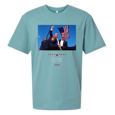 Shooting At Trump Rally In Pennsylvania Trump 2024 Us Flag Donald Trump Election Sueded Cloud Jersey T-Shirt