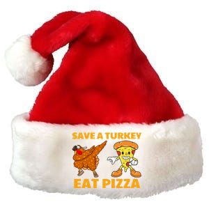 Save A Turkey Eat Pizza Thanksgiving Funny Premium Christmas Santa Hat