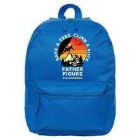 Save A Tree Climb A Rock Father Figure Rock Climbing Funny Gift 16 in Basic Backpack