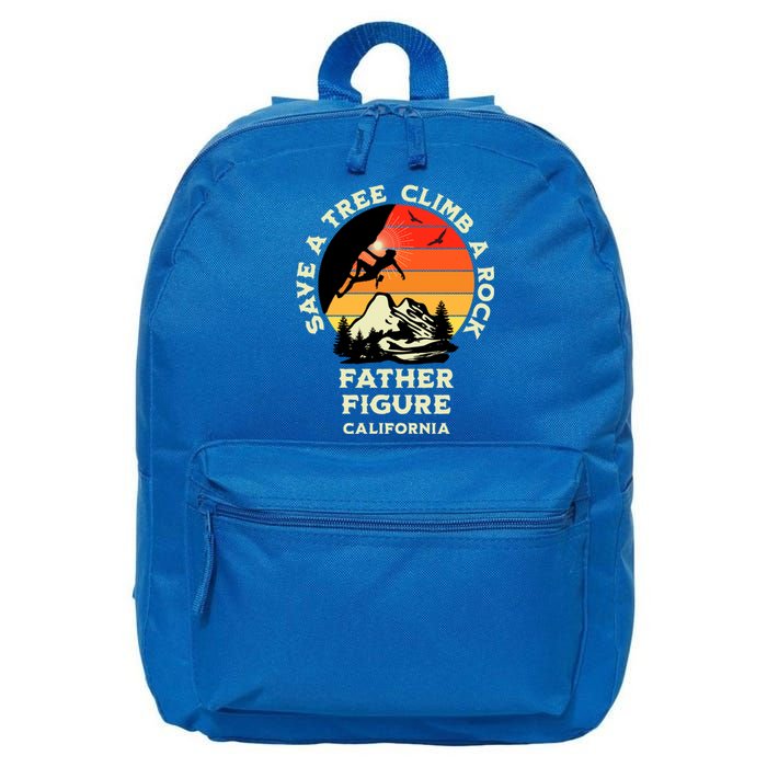 Save A Tree Climb A Rock Father Figure Rock Climbing Funny Gift 16 in Basic Backpack