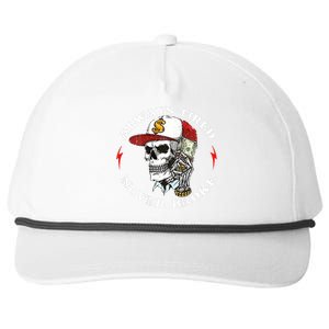 Skull Always Tired Never Broke Snapback Five-Panel Rope Hat