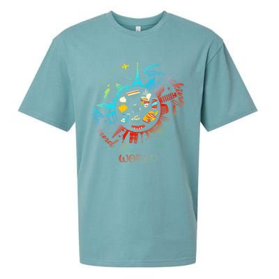 Snacking Around The World Fastfood Travel For Food Lover Sueded Cloud Jersey T-Shirt