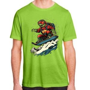 Snowboarding Animals Turtle On A Snowboard Snowboarding Gift Adult ChromaSoft Performance T-Shirt