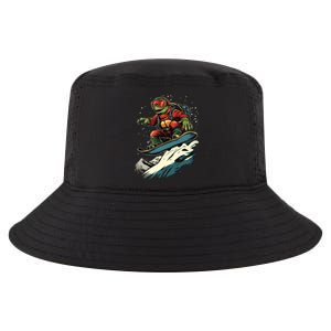 Snowboarding Animals Turtle On A Snowboard Snowboarding Gift Cool Comfort Performance Bucket Hat