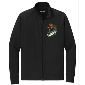 Snowboarding Animals Turtle On A Snowboard Snowboarding Gift Stretch Full-Zip Cadet Jacket