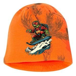 Snowboarding Animals Turtle On A Snowboard Snowboarding Gift Kati - Camo Knit Beanie