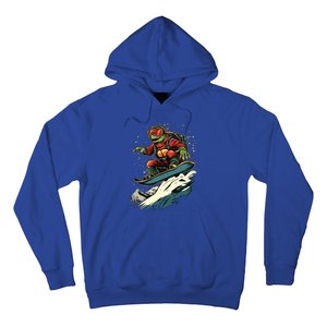 Snowboarding Animals Turtle On A Snowboard Snowboarding Gift Hoodie