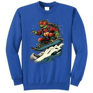 Snowboarding Animals Turtle On A Snowboard Snowboarding Gift Sweatshirt