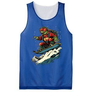 Snowboarding Animals Turtle On A Snowboard Snowboarding Gift Mesh Reversible Basketball Jersey Tank