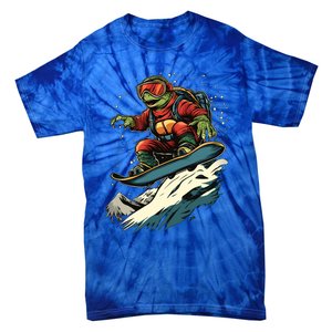 Snowboarding Animals Turtle On A Snowboard Snowboarding Gift Tie-Dye T-Shirt